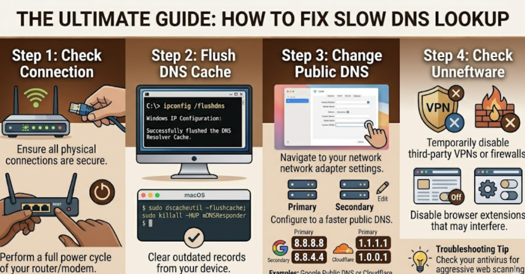 How to Fix Slow DNS Lookup and Speed Up Internet