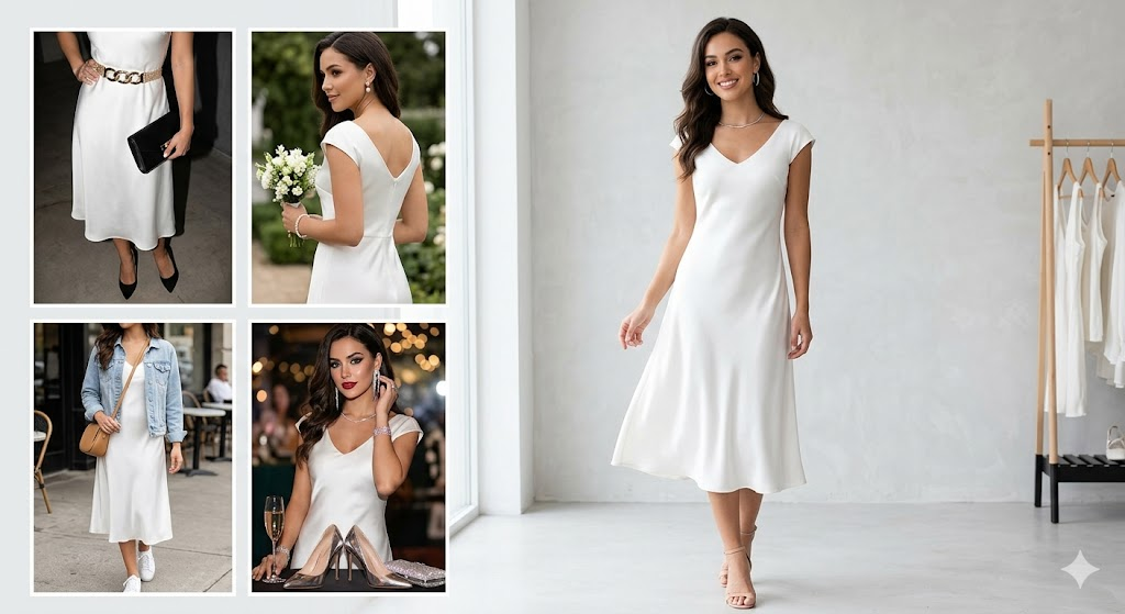 White Satin Dress